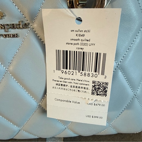 Kate Spade Cream Quilted Satchel - Picture 2 of 4